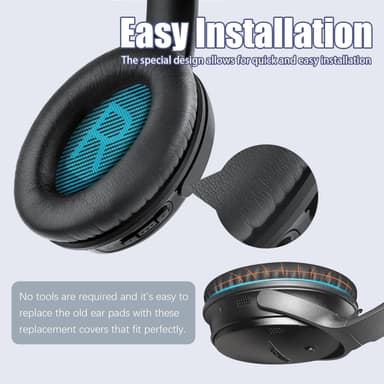 Øreputer for Bose QC35 I/II, QC25, QC15, QC 2 AE 2, AE 2i, AE 2w, SoundTrue, SoundLink Blå