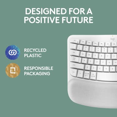 Logitech Wave Keys ergonomisk tastatur (hvit)