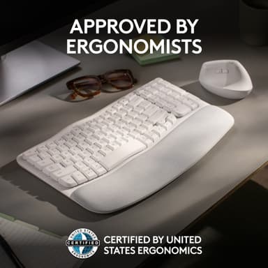 Logitech Wave Keys ergonomisk tastatur (hvit)