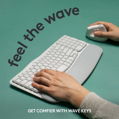 Logitech Wave Keys ergonomisk tastatur (hvit)