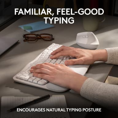 Logitech Wave Keys ergonomisk tastatur (hvit)