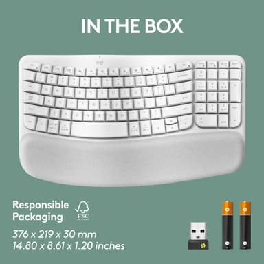 Logitech Wave Keys ergonomisk tastatur (hvit)