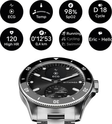 Withings ScanWatch Nova hybridklokke 42mm (sort)