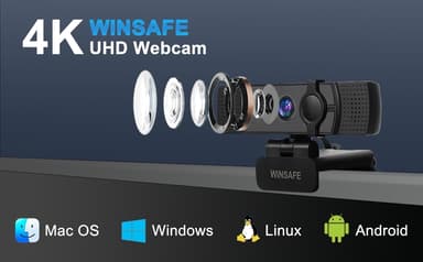 NÖRDIC Webcam UHD 4K 30fps 1080p 60fps 4MP Autofokus, Lyskorreksjon