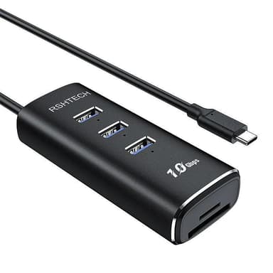 NÖRDIC Gen2 3.2 USB-C 3port Hub 10Gbps 1m kabel 3xUSB-A 1xSD 1xTF kortleser