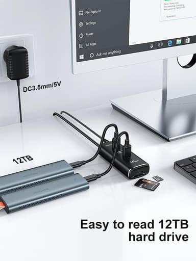 NÖRDIC Gen2 3.2 USB-C 3port Hub 10Gbps 1m kabel 3xUSB-A 1xSD 1xTF kortleser