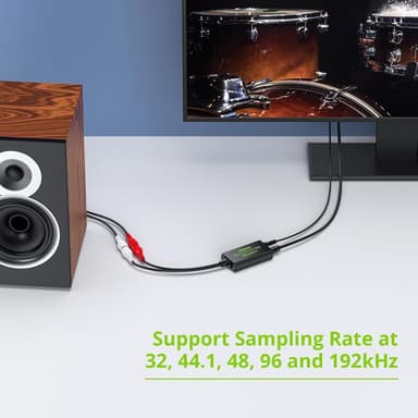 DAC Converter 192kHz Digital til Analog Converter Optisk SPDIF Toslink til Analog Stereo Audio Kvinne RCA L/R Audio Adapter