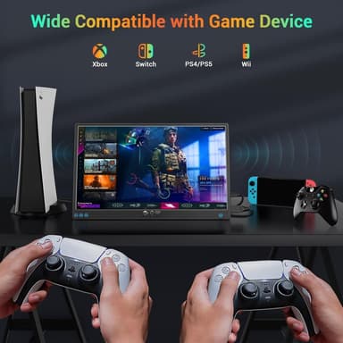 NÖRDIC USB-C og HDMI bærbar LCD-skjerm 15,6"" 1920x1080p 60Hz