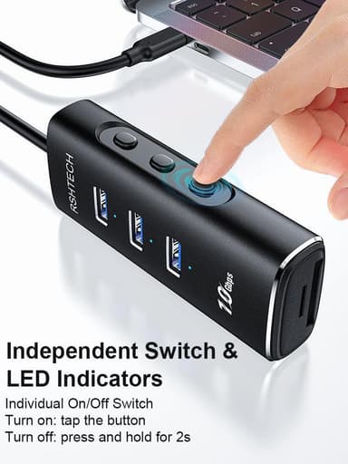 NÖRDIC Gen2 3.2 USB-C 3port Hub 10Gbps 1m kabel 3xUSB-A 1xSD 1xTF kortleser