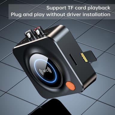 NÖRDIC Bluetooth 5.1-mottaker, med NFC, TF-kortspor, 3,5 mm AUX/RCA, trådløs adapter med lav ventetid for stereoanlegg for streaming av musikk hjemme