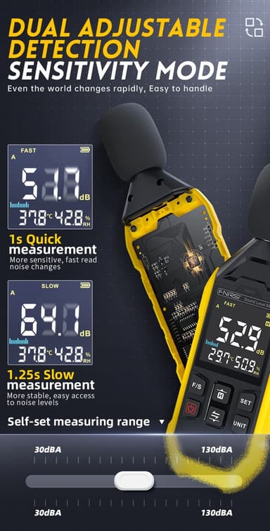FNIRSI FDM01 Digital støy- og lydmåler 30~130dB