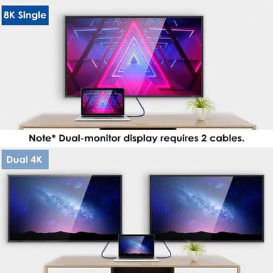 NÖRDIC 1m Thunderbolt4 USB-C aktiv 40Gbps 100W lader 8K video kompatibel med USB 4 og Thunderbolt 3