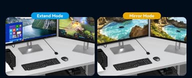 NÖRDIC KVM-svitsj 2 til 2 HDMI til HDMI, 8K60Hz/4K120Hz, 4x USB-A