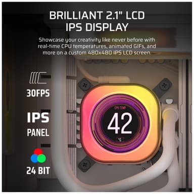 Corsair iCUE LINK TITAN 360mm RX LCD CPU-vannkjøler (hvit)