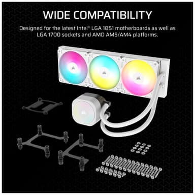 Corsair Nautilus 360mm RS ARGB CPU-vannkjøler (hvit)
