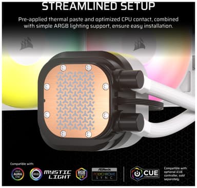 Corsair Nautilus 360mm RS ARGB CPU-vannkjøler (hvit)