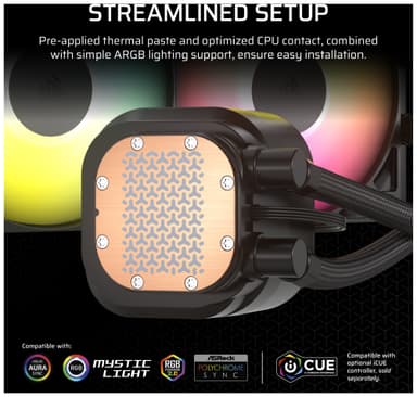 Corsair Nautilus 240mm RS ARGB CPU vannkjøler (sort)