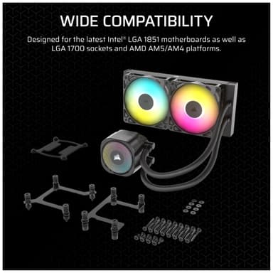 Corsair Nautilus 240mm RS ARGB CPU vannkjøler (sort)