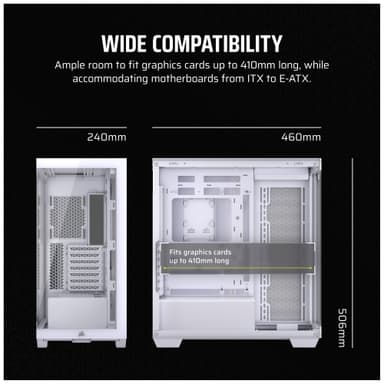 Corsair 3500X PC-kabinett (hvit/glass)