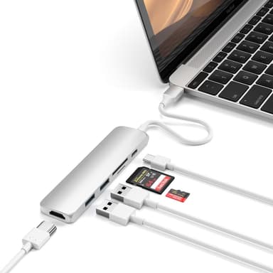 Satechi Slim USB-C MultiPort-adapter V2 (sølv)