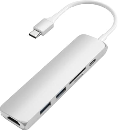 Satechi Slim USB-C MultiPort-adapter V2 (sølv)