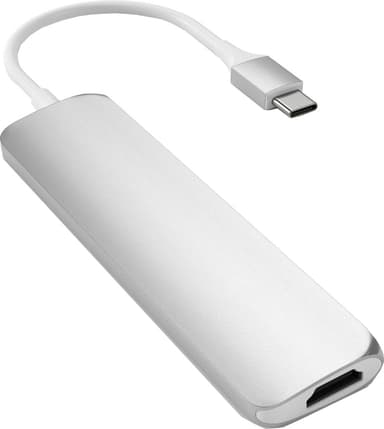 Satechi Slim USB-C MultiPort-adapter V2 (sølv)
