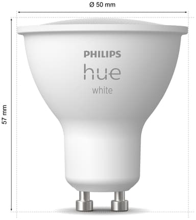 Philips Hue LED-lyspære GU10 4,2W (2-pakning)