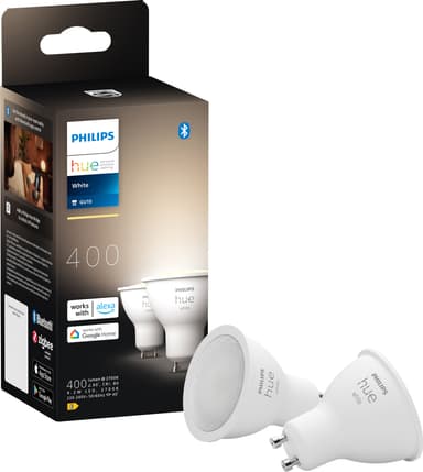 Philips Hue LED-lyspære GU10 4,2W (2-pakning)
