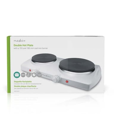 Nedis Elektrisk kokeplate | Kokesoner: 2 | 2300 W | Overopphetings vern | Hvit