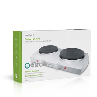 Nedis Elektrisk kokeplate | Kokesoner: 2 | 2300 W | Overopphetings vern | Hvit