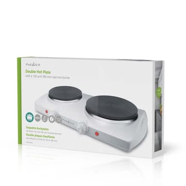 Nedis Elektrisk kokeplate | Kokesoner: 2 | 2300 W | Overopphetings vern | Hvit