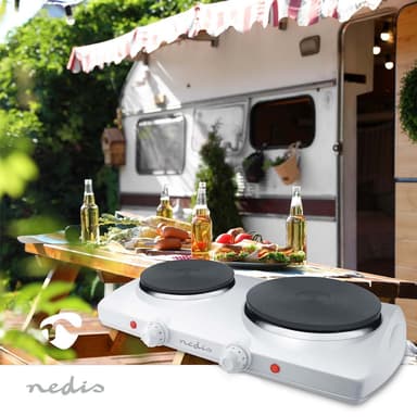 Nedis Elektrisk kokeplate | Kokesoner: 2 | 2300 W | Overopphetings vern | Hvit