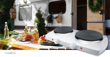Nedis Elektrisk kokeplate | Kokesoner: 2 | 2300 W | Overopphetings vern | Hvit