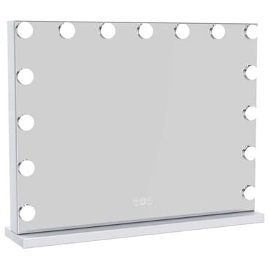 UNIQ XL Hollywood Vanity Sminkespeil med 15 LED-pærer og touch-funksjon - Hvit