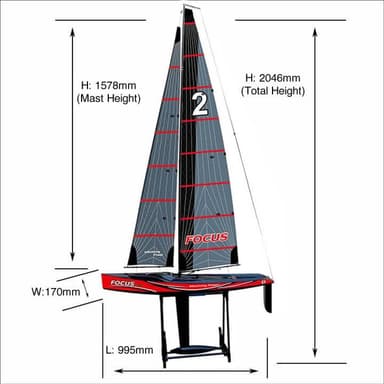 Joysway Focus V3 - 2.4GHz Seilbåt RTR - Rød