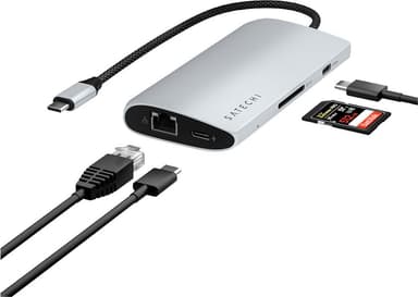 Satechi USB-C 8K Ethernet V3 Multiport USB hub (Silver)
