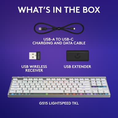 Logitech G G515 gamingtastatur (taktilt, hvitt)