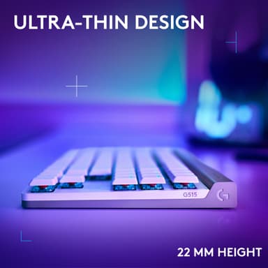 Logitech G G515 gamingtastatur (taktilt, hvitt)