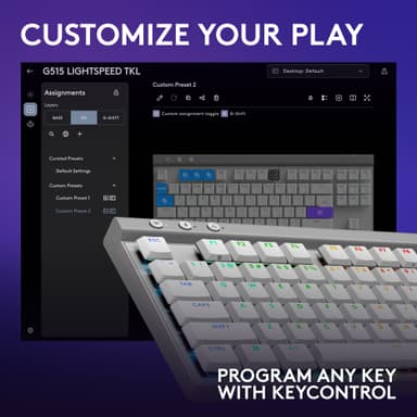 Logitech G G515 gamingtastatur (taktilt, hvitt)