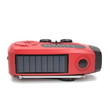 Nødradio med solcelle og håndsveiv Solcelle 2000mAh Powerbank SOS