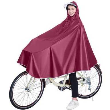 Vanntett regnponcho for sykkel Rød