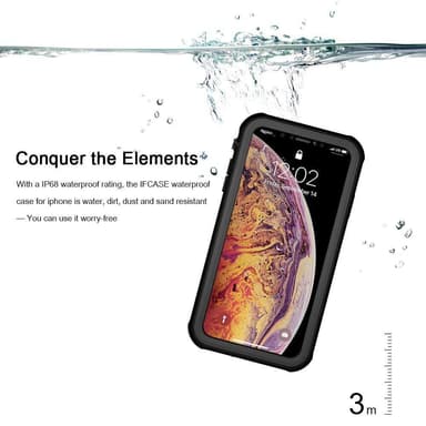 iPhone XR vanntett deksel/skall Svart