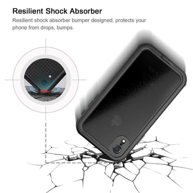 iPhone XR vanntett deksel/skall Svart