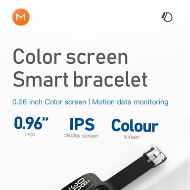 Aktivitetsarmbånd med puls, søvnmonitor, skritteller IP67 Sort