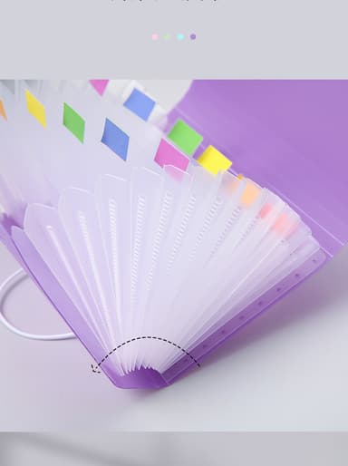 Folder Organizer Paper File Organizer Trekkspill Fil Sortering Fil Bag Perm Lilla