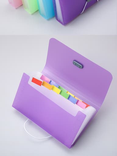 Folder Organizer Paper File Organizer Trekkspill Fil Sortering Fil Bag Perm Lilla