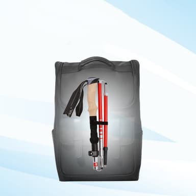 Ultralett sammenleggbar spaserstokk - 5 seksjoner 33-125 cm Sort