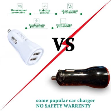 Billader 5V / 2.4A Dual USB med LED