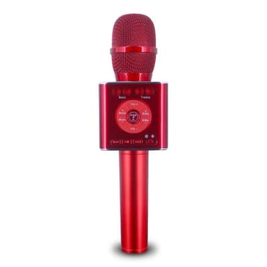 Trådløs Karaoke-mikrofon med Bluetooth-høyttaler 2x5W rød