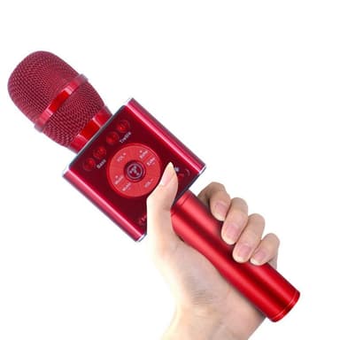 Trådløs Karaoke-mikrofon med Bluetooth-høyttaler 2x5W rød